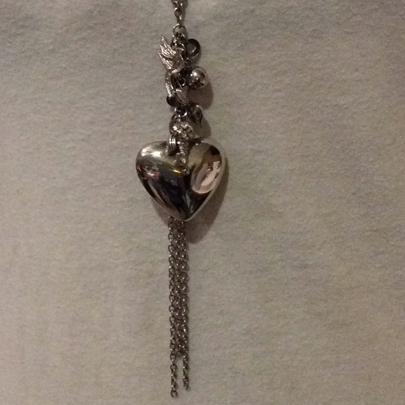 Forever 21 silver plated long charm necklace. - Picture 3 of 5